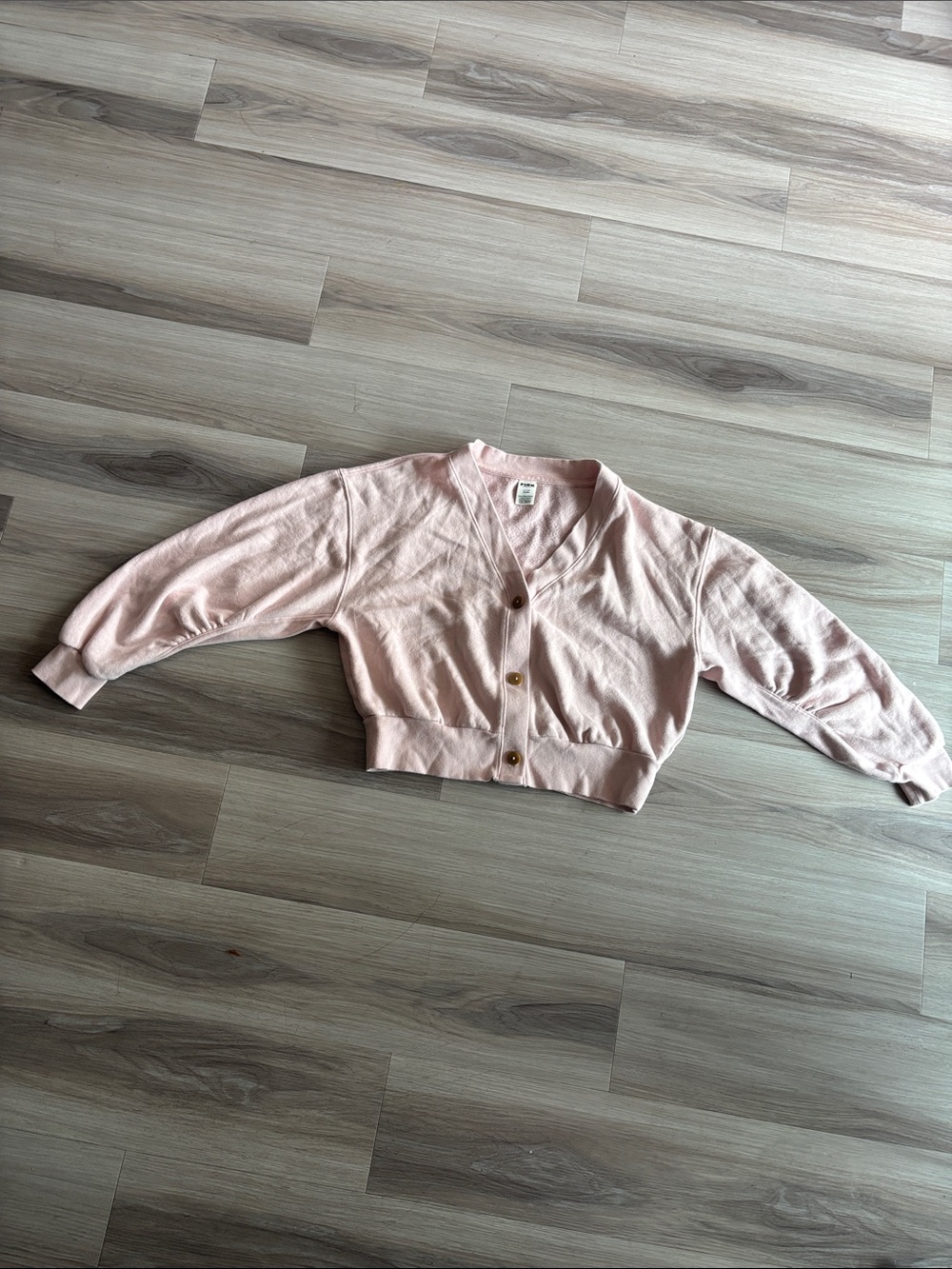 PINK Victoria's Secret Cropped Button-Front Cardigan Jacket — Pale Pink